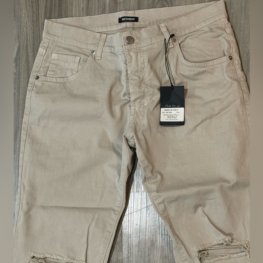 Nohow Men’s Beige tapered Pants NWT - Picture 2 of 6